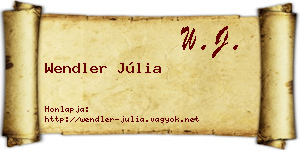 Wendler Júlia névjegykártya